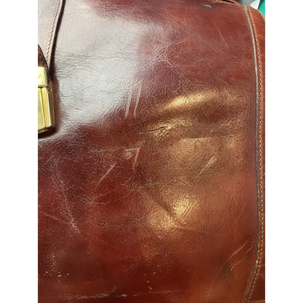 Bosca Old Leather Partners Briefcase Burgundy With Key